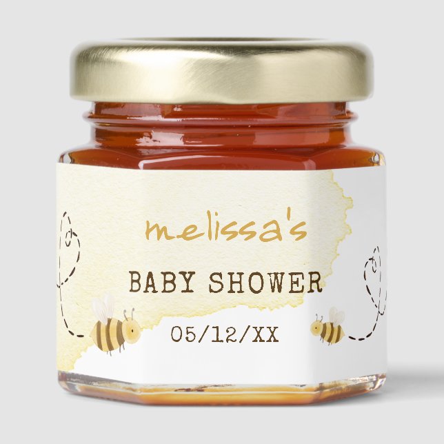 Sweet Bumblebee Mama To Bee Baby Shower Honey Jar Favors (Front)