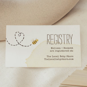 Sweet Bumblebee Mama To Bee Baby Shower Registry Enclosure Card