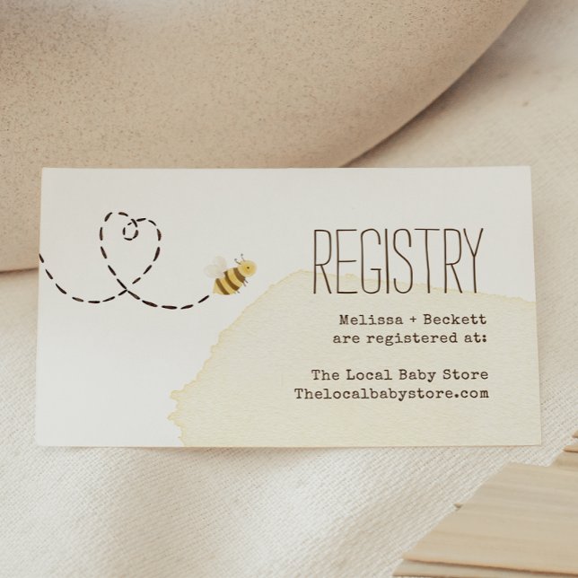 Sweet Bumblebee Mama To Bee Baby Shower Registry Enclosure Card (Creator Uploaded)