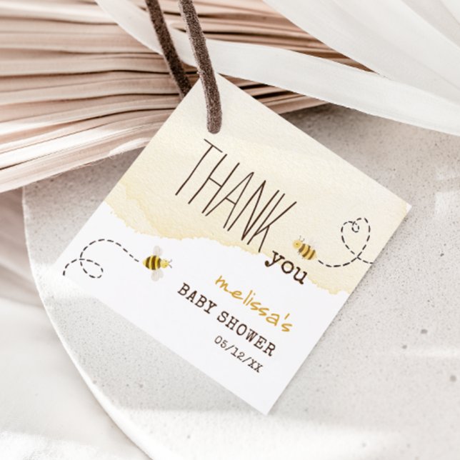 Sweet Bumblebee Mama To Bee Baby Shower Thank You Favor Tags (Creator Uploaded)