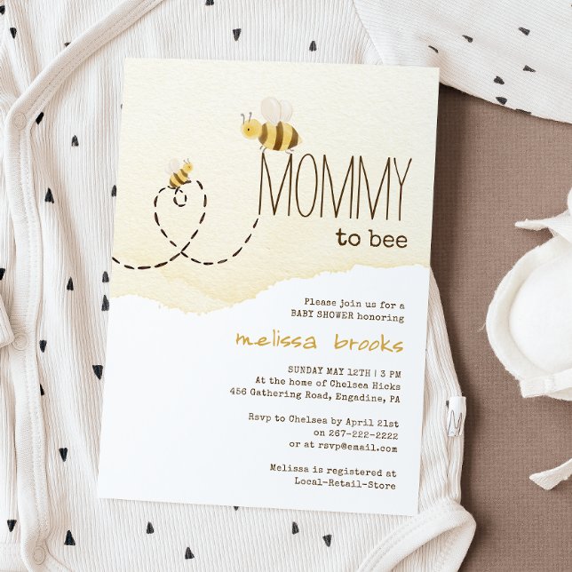 Sweet Bumblebee Mommy To Bee Baby Shower Invitation (Creator Uploaded)
