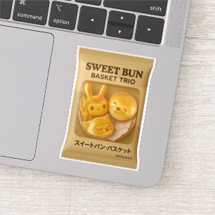 Sweet Bun Basket: Cute Animal Bread Packaging Sticker