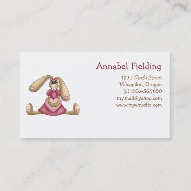 Sweet Bunnies · Bunny & Heart Business Card (Front)