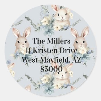 Sweet Bunnies Easter Classic Round Sticker by ZazzleHolidays at Zazzle