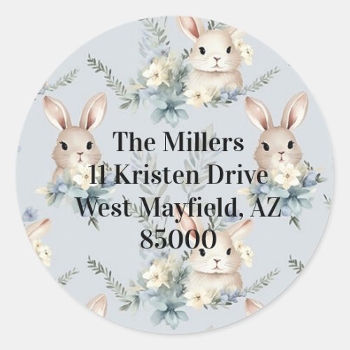 Sweet Bunnies Easter Classic Round Sticker