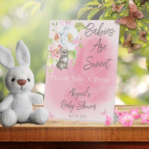 Sweet Bunny Baby Shower Babies Are Sweet Treats Pedestal Sign