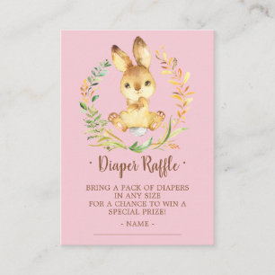 Sweet Bunny Baby Shower Diaper Raffle Ticket Enclosure Card