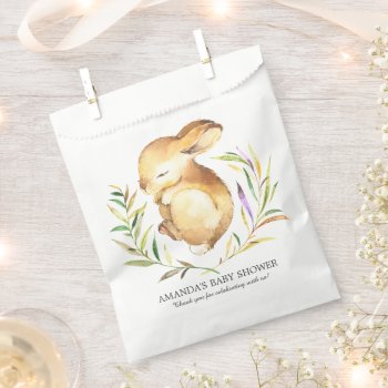 Sweet Bunny Baby Shower Favor Bags by invitationstop at Zazzle