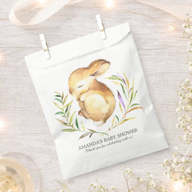 Sweet Bunny Baby Shower Favor Bags (Clipped)