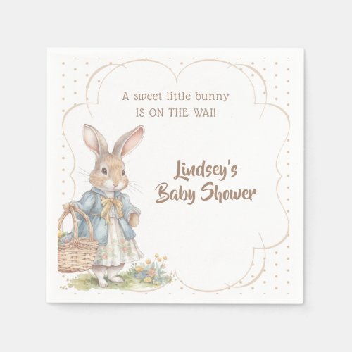 Sweet Bunny Baby Shower for a Girl on the Way Napkins