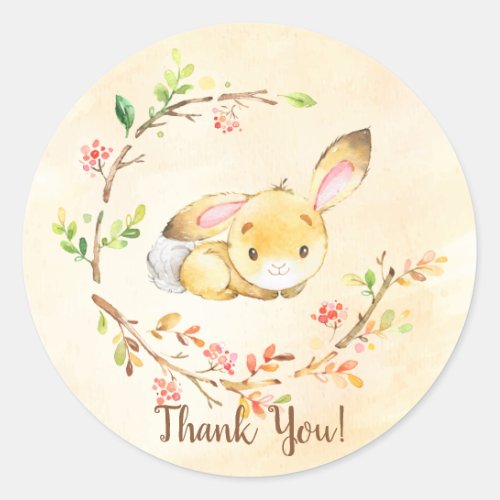 Sweet Bunny Baby Shower Thank You Favor Sticker