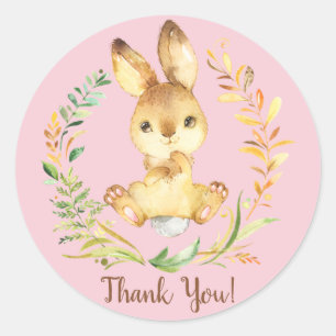 Sweet Bunny Baby Shower Thank You Favor Sticker