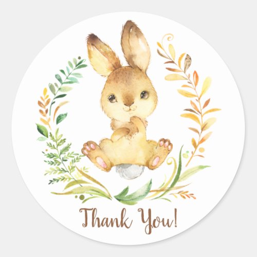 Sweet Bunny Baby Shower Thank You Favor Sticker