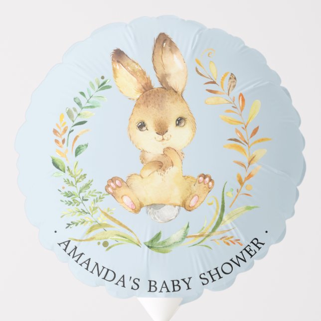 Sweet Bunny Boys Baby Shower Balloon (Front)
