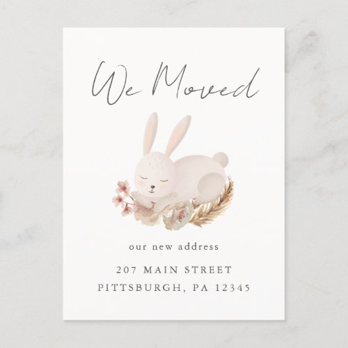 Sweet Bunny Change of Address Moving Postcard