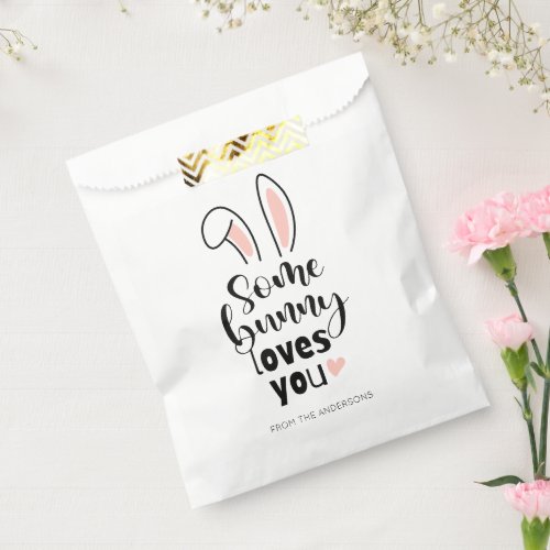 Sweet Bunny Ears Some Bunny Loves You Easter Favor Bag