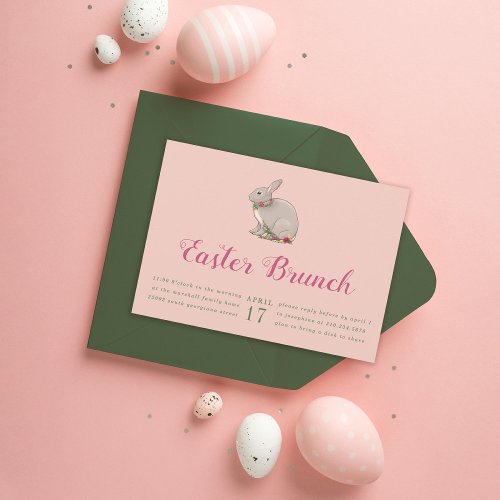 Sweet Bunny Easter Brunch  Invitation