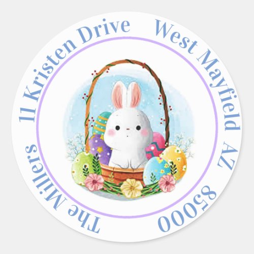 Sweet Bunny Easter Classic Round Sticker