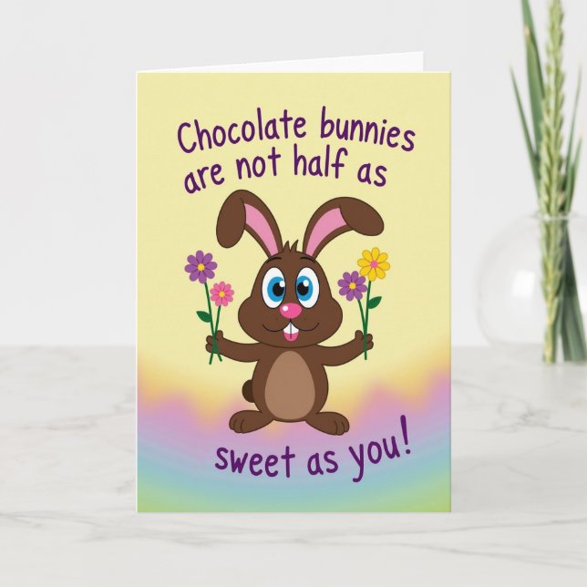 Sweet Bunny Flower Gift Card (Front)