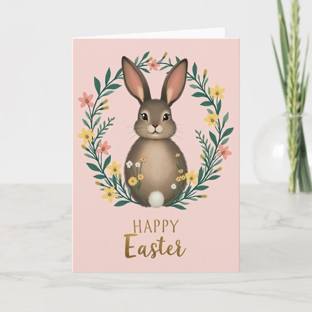 Sweet Bunny Greetings Card (Front)
