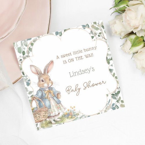 Sweet Bunny Greneery Baby Shower Napkins