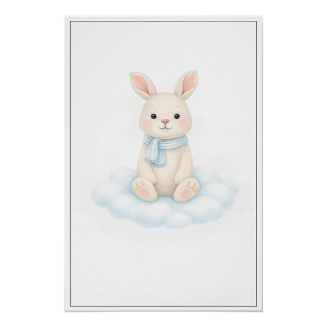 Sweet Bunny Illustration – Premium Nursery Wall Ar Poster (Front)