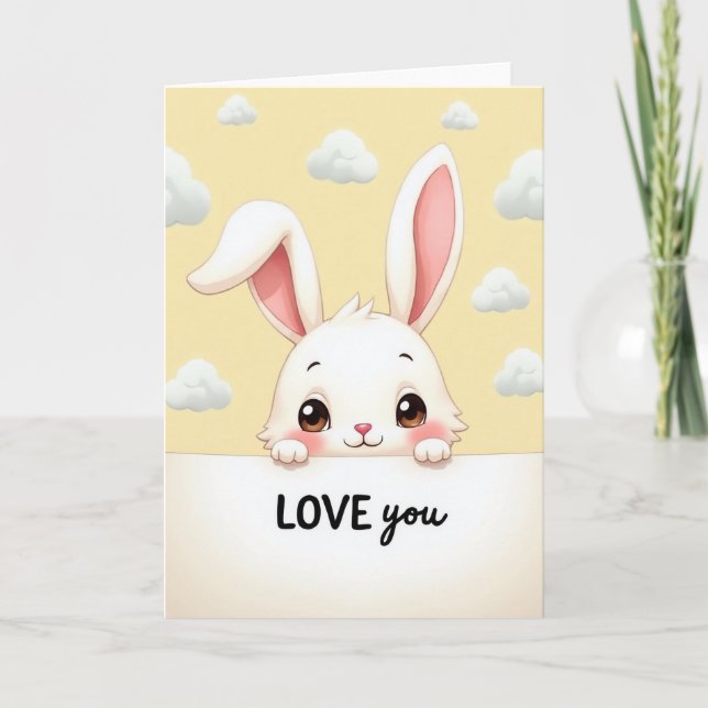 Sweet Bunny Love You Card (Front)