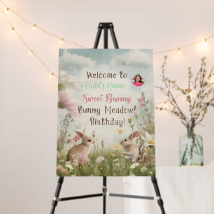 Sweet Bunny Meadow Birthday Party Poster – Cute Wa