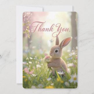 Sweet Bunny Meadow Birthday Thank-You Card