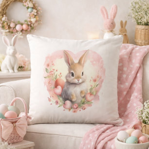 Sweet Bunny Nursery Spring Throw Pillow