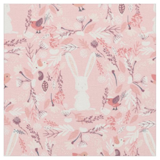 Sweet Bunny | Pink Floral Nursery Fabric