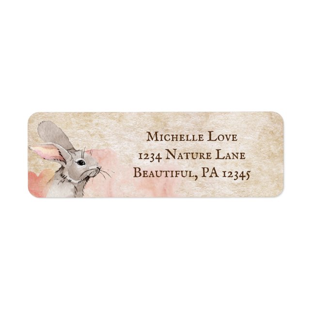 Sweet Bunny Rabbit Address Label (Front)