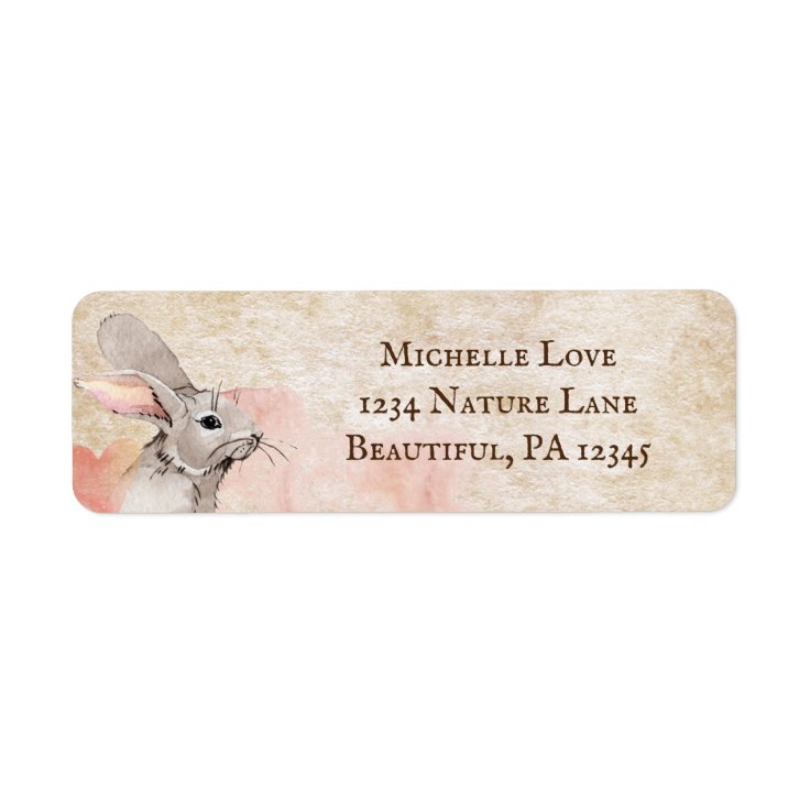 Sweet Bunny Rabbit Address Label Zazzle