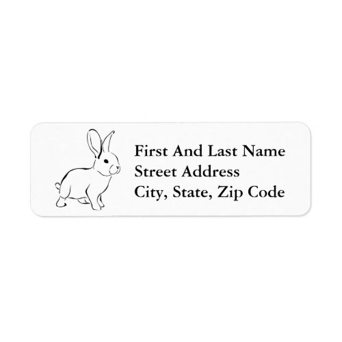 Sweet Bunny Rabbit Cute Nature Cartoon Art Label