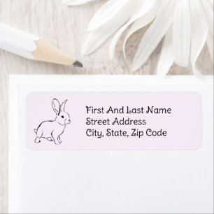 Sweet Bunny Rabbit, Cute Spring or Easter Cartoon Label