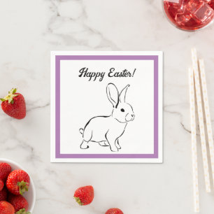 Sweet Bunny Rabbit, Cute Spring or Easter Cartoon Napkins