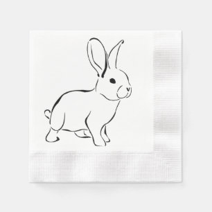 Sweet Bunny Rabbit, Cute Spring or Easter Cartoon Napkins