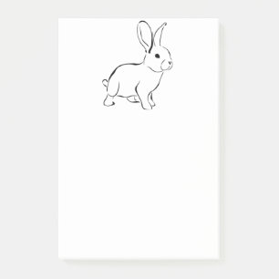 Sweet Bunny Rabbit, Cute Spring or Easter Cartoon Post-it Notes