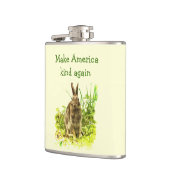 Sweet Bunny Rabbit Make America Kind Again Flask (Left)