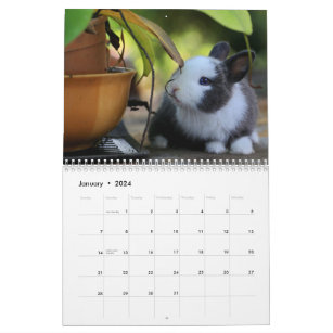 Sweet Bunny Rabbits 2024 Calendar
