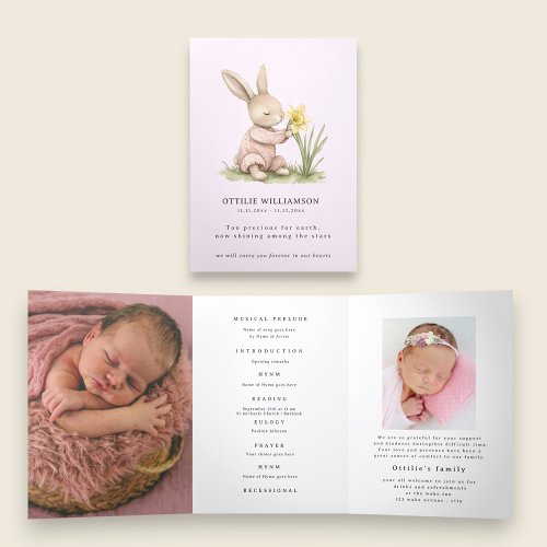 Sweet Bunny "Shining Among Stars" Funeral Program