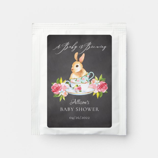 Sweet Bunny Tea Baby Shower Tea Bag Drink Mix (Front)