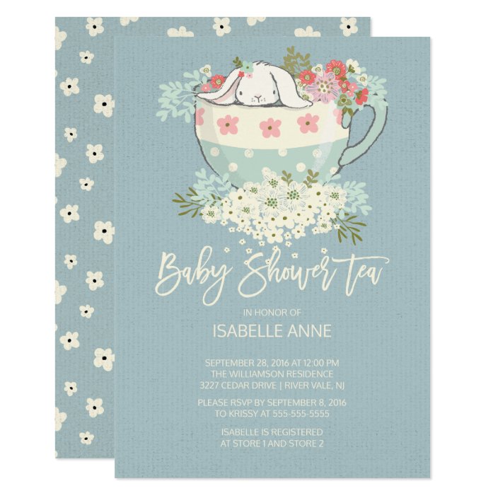 teacup baby shower invitations