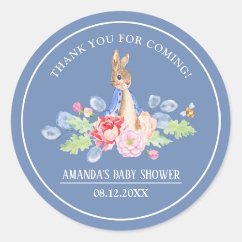 Sweet Bunny Thank You Baby Shower Classic Round Sticker