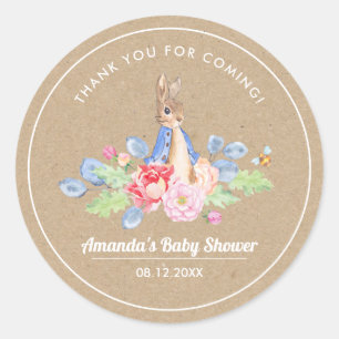 Sweet Bunny Thank You Baby Shower Favor Stickers