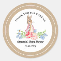 Sweet Bunny Thank You Baby Shower Favor Stickers