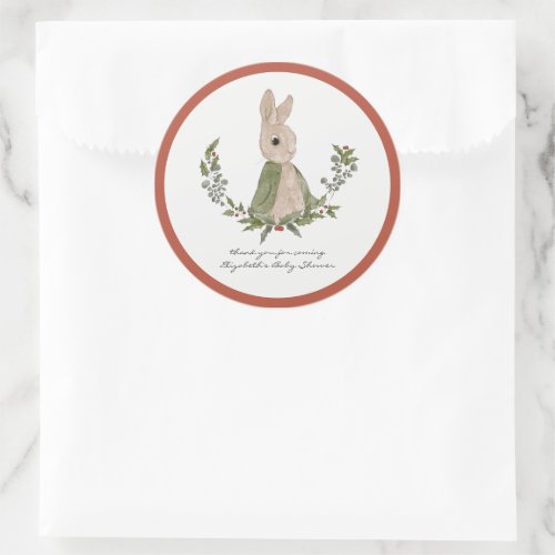 Sweet Bunny Thank You Baby Shower Favor Stickers