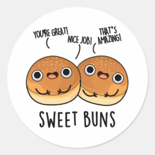 Sweet Buns Funny Baking Pun Classic Round Sticker