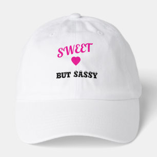 Sweet But Sassy Girls Pink Heart Baseball Cap