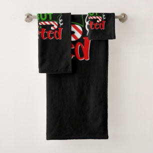 Sweet But Twisted Funny Christmas Candy Cane Bath Towel Set
